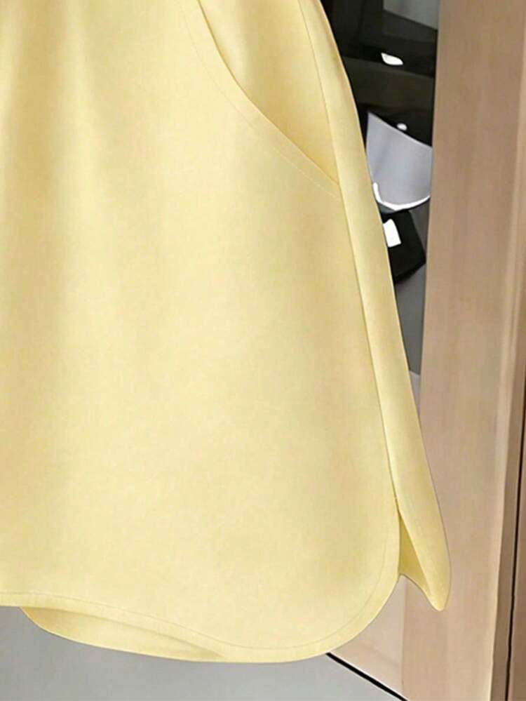 Franclia 加大码女式短袖短裤套装，夏季新品，黄色，返校季，教师节，户外骑行运动服，加大码女式T恤短裤套装 - 黃色 - 查看 3