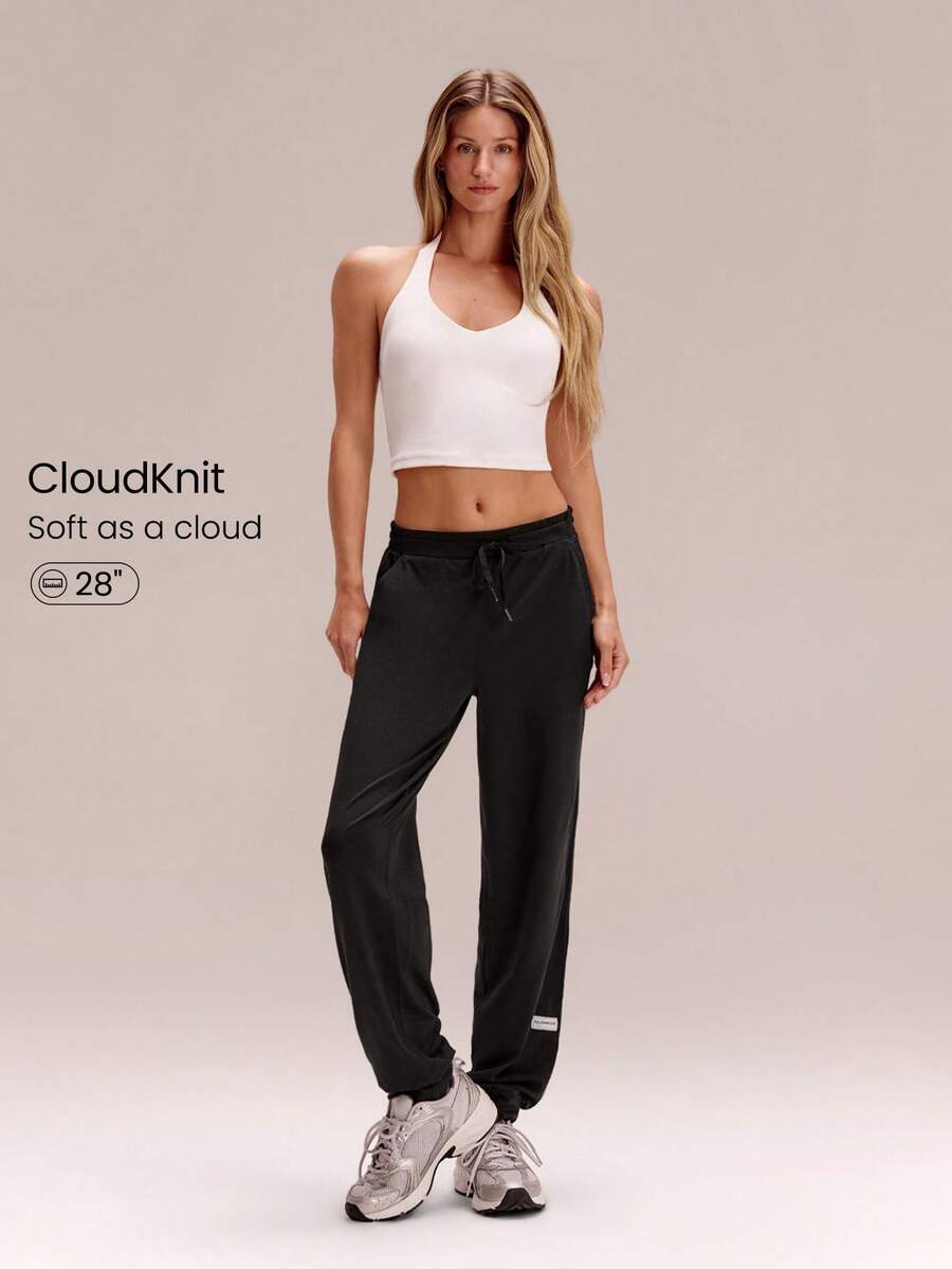 GLOWMODE X Reem Modest CloudKnit Weekend Stroll Chất liệu mềm mại, co giãn, nhẹ, eo có dây rút điều chỉnh, túi, dáng rộng thoải mái, thích hợp mặc hàng ngày hoặc dạo phố. - màu đen - Xem 1