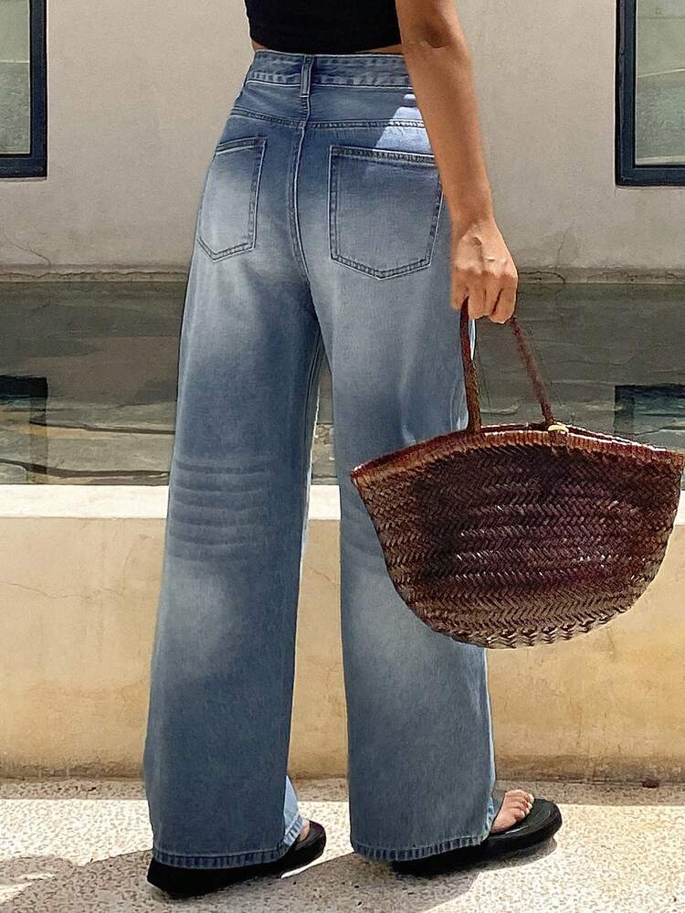 Women's Casual Loose Long Denim Jeans, Spring & Summer