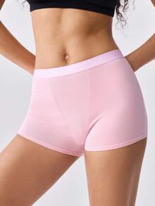 Loungeista 6pcs Letter Waistband Solid Color Comfortable Cotton Sport Panties For Women - Multicolor - View 14