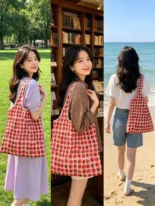 1/160 Large Capacity Shopping Bag, Friendly Bag, Creative Portable Printing Handheld Storage Bag - Multicolor - View 2