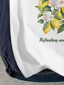 Torvinic Casual Fresh Summer Lemon Print White Camisole - White - View 2