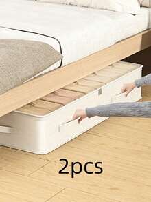 1/2/3/4 Bed-Side Storage Boxes, Household Clothing And Blanket Storage Boxes, Moisture-Resistant Organizing Boxes, Non-Woven Fabric Foldable Storage Boxes. - Multicolor - View 11