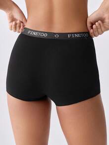 Loungeista 6pcs Letter Waistband Solid Color Comfortable Cotton Sport Panties For Women - Multicolor - View 2