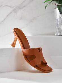 SHUZIA Sandal Selop Bertumit Nyaman dan Modis untuk Wanita, Cocok untuk Hari Valentine dan Musim Panas - Merah tua - View 2