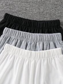 SHEIN 青少年男孩 6件/套 夏季休閒時尚圓領T恤+短褲套裝，全白，親子穿搭，舒適短袖T恤，基礎童裝 - 彩色 - 查看 6