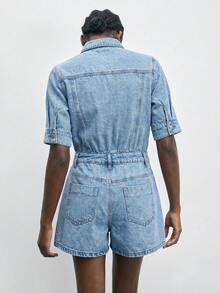 Maija Quần yếm & áo liền quần denim dành cho nữ - Màu xanh lam - Xem 2