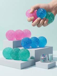 POKOJA LAND 1.6Inch Textured Mini Stress Balls: 1/2/3/6/9Pack High Density Solid Squishy Toys, 1.6" Small Sensory Fidget For Kids Adults, Quiet Anxiety Relief Item For Classroom, Malt Sugar Filled, Prizes For Students - Multicolor - View 2
