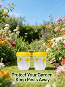 1/2/3pcs Round PP Wasp Trap, Outdoor Hanging Bee Trap Box, Reusable Insect Trap, Plastic Materials, Bees And Wasps To Deter Killers - A - View 8