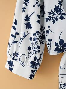 New Women's Casual Solid Color Chiffon Blouse With Short Batwing Sleeves - 藍色 - 查看 7