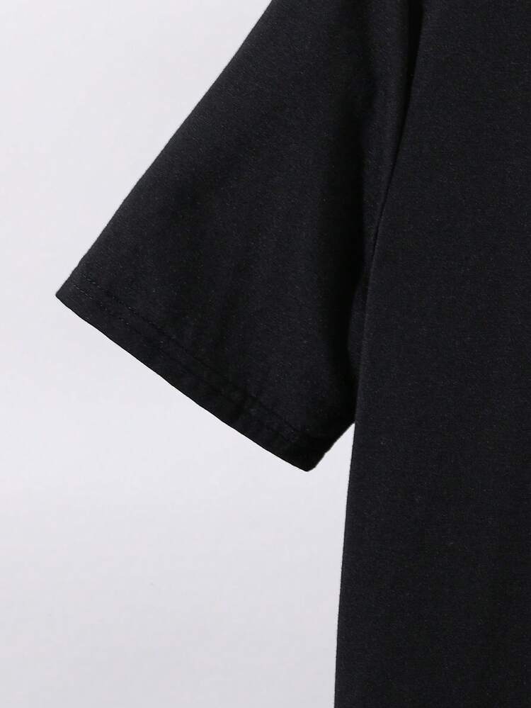 SHEIN Bộ áo thun và quần short thể thao cho bé trai tuổi teen, in hình cây cọ và có túi, trang phục nhiệt đới cho bé trai, bộ đồ mùa hè cho bé trai, quần áo đi nghỉ mát có họa tiết cho bé trai, bộ đồ đi biển cho bé trai. - Nhiều màu - Xem 5