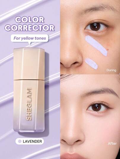 SHEGLAM Hideaway Full-Coverage Concealer-Lavender Color Corrector And Highlighter Brand Beauty Makeup Face Paint Cosmetic For Women Girls Perfect For Spring Summer Ideal For Y2K Fancy Fashion Suitable For Birthday Mother'S Day Gift Rave Festival Party Ready Best Color