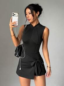 SHEIN Dewbera Váy Thể thao Nữ - màu đen - Xem 3