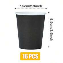 Black Gold-Plated Square Petal Shaped Disposable Dining Plate Napkins Paper Cups, Disposable Party Supplies Set, Suitable For 16 Guests, Suitable For Birthdays, Weddings, Theme Parties, Family Picnics, Disposable Dining Plate Party Utensils - View 10