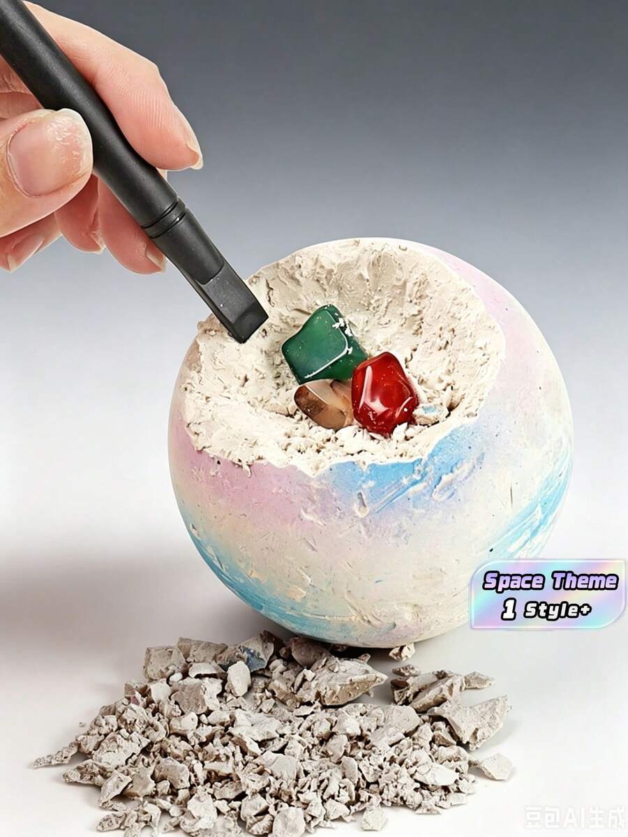 SHEIN Excavation Adventure Kit: Discover Gemstones & Planets - Ultimate Archaeological Digging Toy Set For Fossil Hunting, STEM Educational Activities, And Science Experiments | Great Gift For Young Explorers And Aspiring Paleontologists - Multicolor - View 1