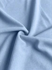 Viva Relle Plus Size Square Neck Twist Color Block Elegant Short Sleeve Dress - Baby Blue - View 8