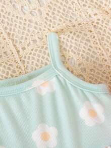 SHEIN Playful Pals 宝宝夏季必备！甜美碎花吊带连衣裙+三角短裤两件套，清新配色，适合日常穿着和外出。 - 彩色 - 查看 7