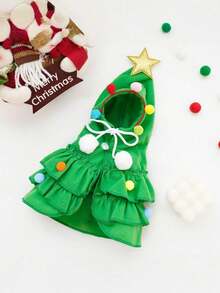 Piece Set Adjustable Size For Dogs Cats Soft Fleece Warm Lining Red Green Plaid Christmas Pattern Pet Clothes Christmas Holiday Autumn Winter Season Festive Pet Costume Outfit - Green - View 6