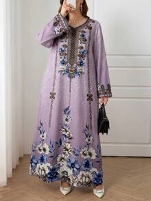 Al Najma Plus Size Casual Modest Minimalist Arabic Style Dress Wedding Summer - Multicolor - View 3