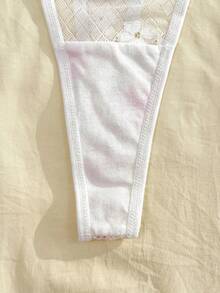 Eraneu Quần lọt khe nữ G-string ren hoa thời trang, xuyên thấu, gợi cảm. - trắng - Xem 6