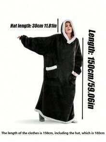 1 chiếc chăn trang trí cỡ lớn không tay thoải mái - Kiểu dáng hiện đại, áo hoodie mùa đông không tay bằng vải flannel, có thể giặt máy, áo hoodie len dành cho nam và nữ, vải flannel thoải mái, giữ ấm và chống lạnh, thiết kế ấm áp bằng vải flannel, bộ đồ ấm áp cần thiết cho mùa thu và mùa đông. - Nhiều màu - Xem 6