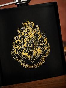 HARRY POTTER X SHEIN 6盎司便携式不锈钢酒壶，迷你便携，适合露营户外使用 - 黑色 - 查看 6