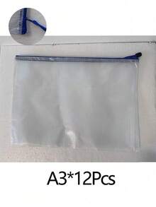 Extra Large Grid Waterproof Zipper Document Bag - A3/A4/B4/A5/B5/B6 Transparent Student And Professional Document Organizer, Ideal For Paper And Exam Storage. - Multicolor - View 23