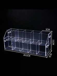 1PC Large Capacity Slanted Design Desktop Multifunctional Storage Clear Acrylic Pen Display Stand For Office School Home Desk Organization Pen Organizer Pencil Holder - Transparent - View 23