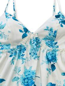 Sweetra Atasan Camisole Jala Motif Bunga untuk Wanita Ukuran Plus - MultiWarna - View 3