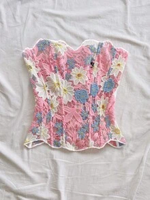 aje de doble capa y hombros descubiertos, estilo sexy europeo y americano, top bordado calado, atuendo de discoteca blanco para mujer, para salir, vestido de invitada de boda, otoño/invierno - Multicolor 3 - Ver 5