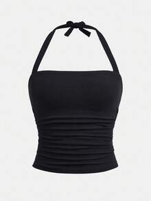 SHEIN Girlism 随机6件，赠送2件少女春夏街头风百搭休闲度假风露脐无肩带褶皱弹力蝴蝶结修身短款上衣，适合夏季休闲、校园、运动、户外野餐、街头摄影、母亲节毕业季等场合。这款夏季上衣适合春夏日常、外出、度假、节日穿着，时尚少女，休闲百搭，新款，返校季，轻松休闲风，返校季必备。 - 彩色 - 查看 5