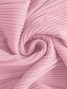Franclia Women's Blush Pink,Autumn,Elegant,Formal,Wedding Polo Collar Short Sleeve Floral Button Ribbed Slim Fit French Retro Commute Plus Size Sweater Dress - Pink - View 6