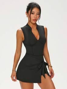 SHEIN Dewbera Váy Thể thao Nữ - màu đen - Xem 4
