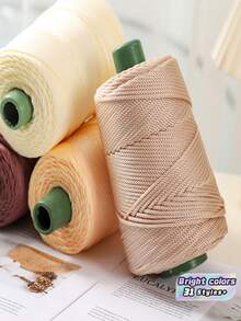 250g/Cuộn Dây thừng bện tự làm, Chỉ móc, Dây thừng băng Viscose nhẹ mùa hè, Mũ chống nắng dệt tay tự làm, Móc, Sợi rỗng sáng màu dùng để móc Túi mũ Giày dép - Nhiều màu - Xem 1