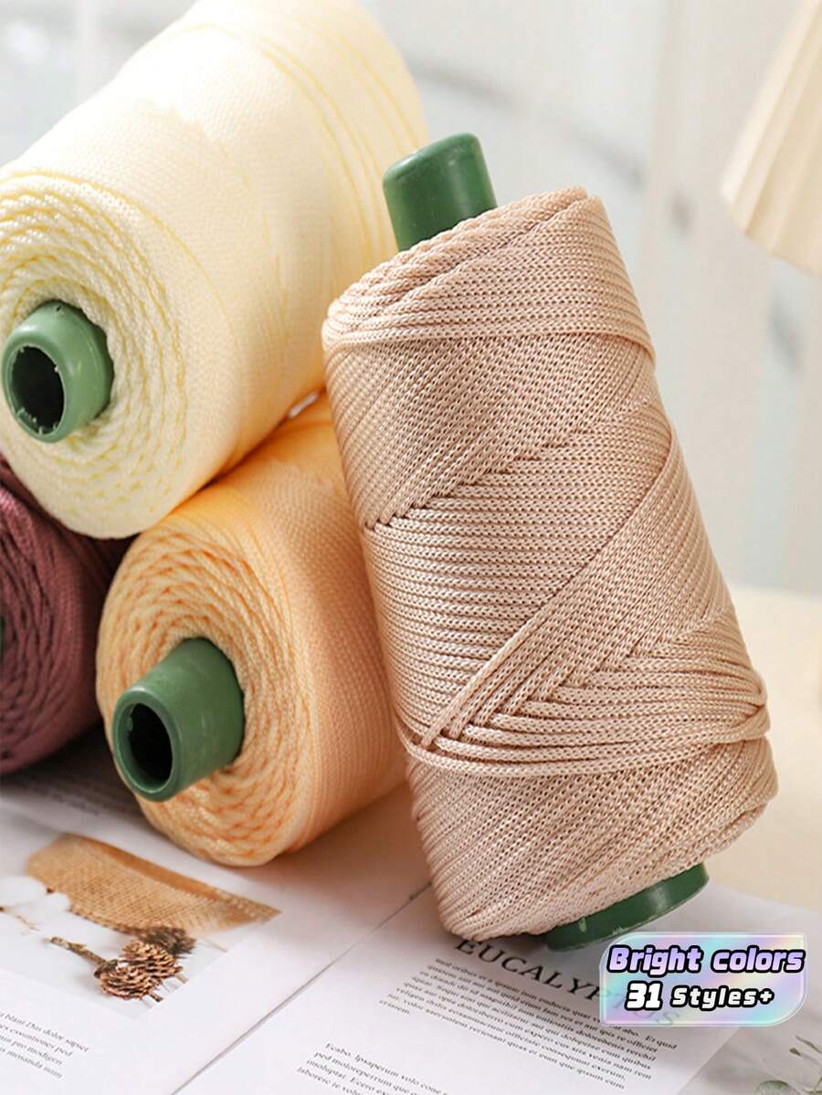 250g/Cuộn Dây thừng bện tự làm, Chỉ móc, Dây thừng băng Viscose nhẹ mùa hè, Mũ chống nắng dệt tay tự làm, Móc, Sợi rỗng sáng màu dùng để móc Túi mũ Giày dép - Nhiều màu - Xem 1