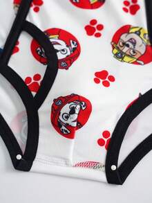 SHEIN | PAW Patrol Celana Dalam Kasual Sehari-hari Motif Kartun Patchwork untuk Anak Laki-Laki - Putih - View 3