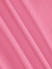 Light Pink Summer Casual Vacation Women Tank Top, Ribbed V-Neck Racerback Gathered Solid Basic Versatile Club Yoga Boho Style Beach Outfits - Coral Pink - View 6
