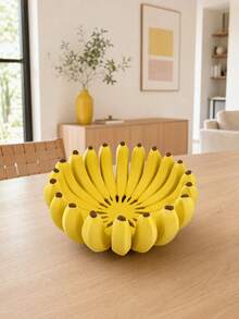 Zazumi 1PC/2PCS 3D Printed Resin Fruit Bowl, Banana Shaped Decorative Storage Tray, Yellow Novelty Fruit Basket For Kitchen Countertop, Home Dining Table Centerpiece, Unique Kitchen Decor Gift, Cute Aesthetic Holder For Snacks & Fruits - Multicolor - View 1