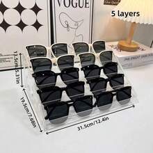 1个透明亚克力时尚眼镜收纳梯架，透明眼镜收纳展示盒眼镜收藏盒支架，配件架 | 眼镜展示方案 | 透明水晶架 | 透明设计 - 彩色 - 查看 14