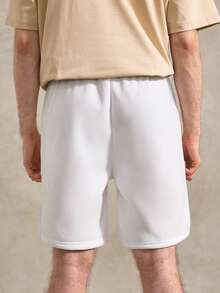 Courvante Men's Casual Shorts, Black, White, Fashion Versatile, Sports Style For Your Tennis Boyfriend - White - View 4