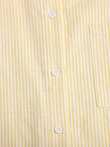 SHEIN Teen Girls' Summer Lightweight Yellow Striped Shirt And Pants Set, Casual Vacation Outfit - Yellow - View 9