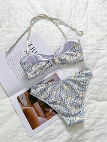 Swim Mod Set Pakaian Renang Wanita untuk Liburan Pantai, Motif Bunga yang Lucu, Manis, Retro, Kasual, dan Cocok untuk Liburan. - MultiWarna - View 4