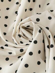EMERY ROSE Women's Polka Dot Ruffle Double Layer Sleeve Casual Blouse - Apricot - View 3