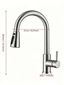 Kitchen Faucet, Mixing Faucet, Single Lever Faucet With 360° Rotation, Sink Faucet, Kitchen Faucet Headband Pull-Out Type Spray High-Arc Faucet - Multicolor - View 11