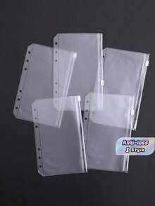 SHEIN A6,A5,A7 Or 2sets OfA6 Clear PVC ZipperBags - Clear - View 1