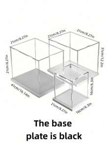 Display Case For Collectibles Assemble Clear Acrylic Box Alternative Glass Case For Display Action Figures Home Storage & Organizing Toys - Black - View 11