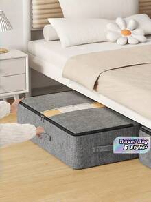 1 Piece Cationic Underbed Storage Bag With PVC Window Clear Flat Zipper Large Capacity For Blankets Comforters Quilts Shoes Towels Sweaters Foldable Organizer With Handles Home Closet Travel - View 1