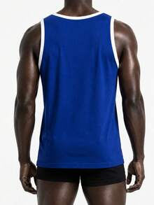 Rest Era 2026 Hot Selling Men's Seamless Minimalist Solid Color Comfortable High Cost-Effective High Quality Portable Undershirt, Single Pack - Blue - View 2