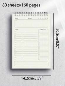 1PC A5 Spiral Planner Daily Schedule To Do List Task Organization Notebook For School Office Use Academic Planner Executive Organizer - White - View 12