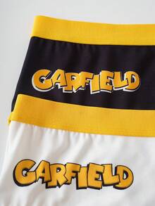 GARFIELD | SHEIN Cartoon Print Contrast Trim Briefs - Black and White - View 4